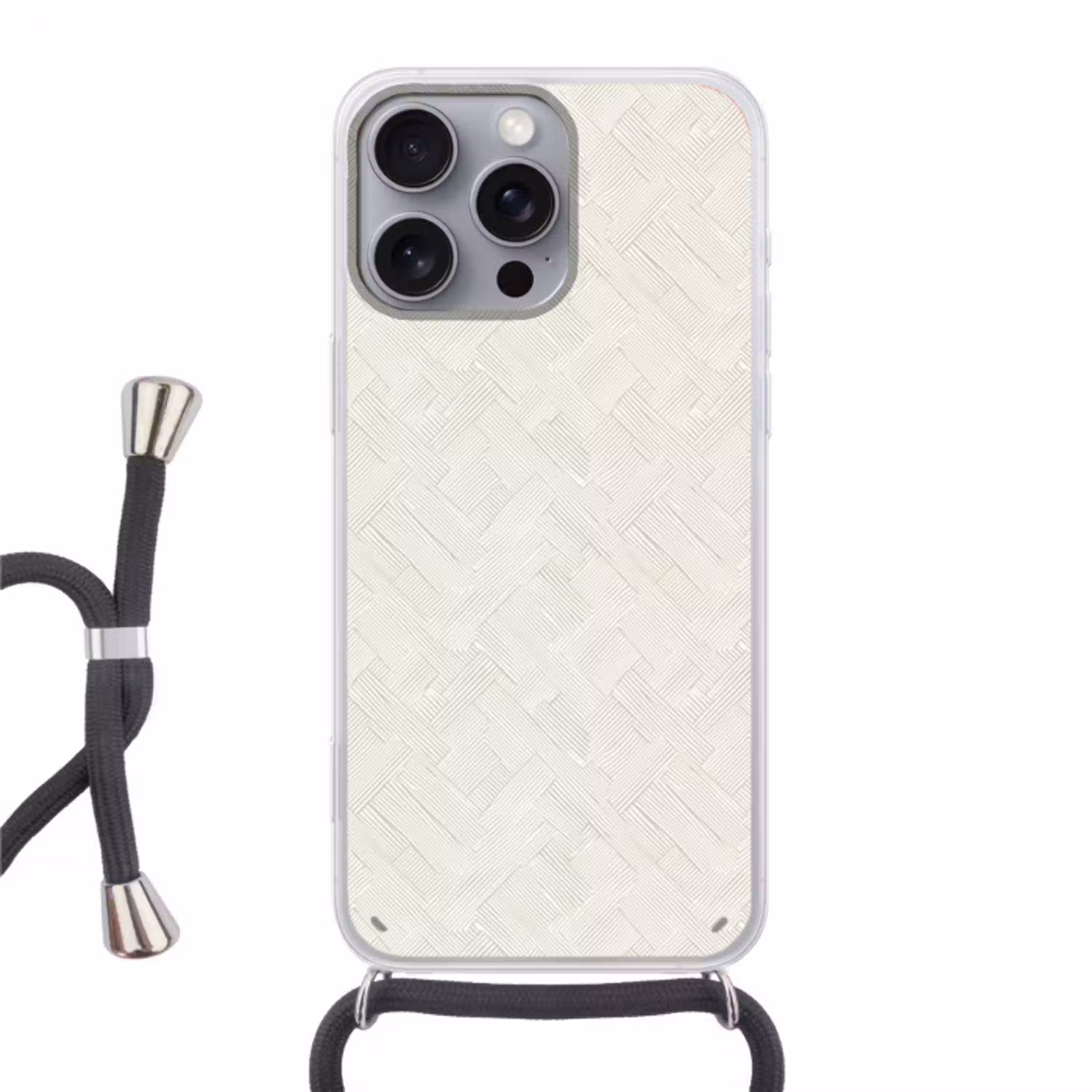 Textuur - Abstract - Beige Hoesje iPhone 16 Pro Max met koord klein 804 -3d