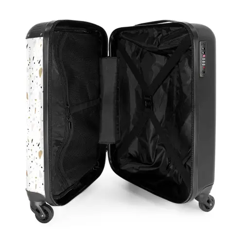 Terrazzo patroon neutraal NBS - Handbagage koffer - Kinderen Unisex middel -binnenkant