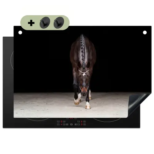 Paard - Modern - Portret Inductie beschemer met haakjes klein -3d