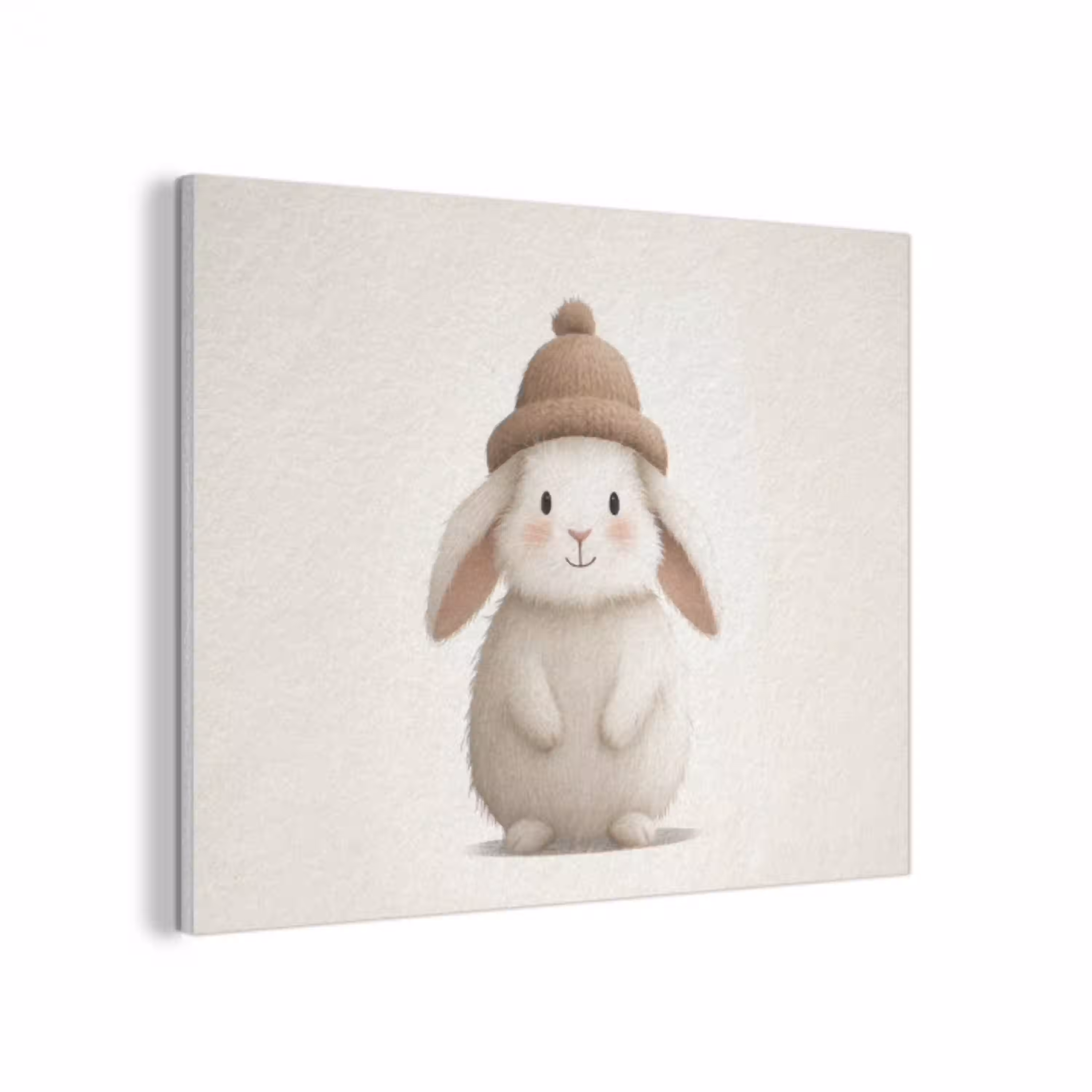 Konijn - Muts - Oren - Beige PET vilt klein -3d
