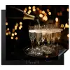 Lichtjes - Champagne - Dienblad - Glazen Inductie beschermer vinyl 3mm middel -3d