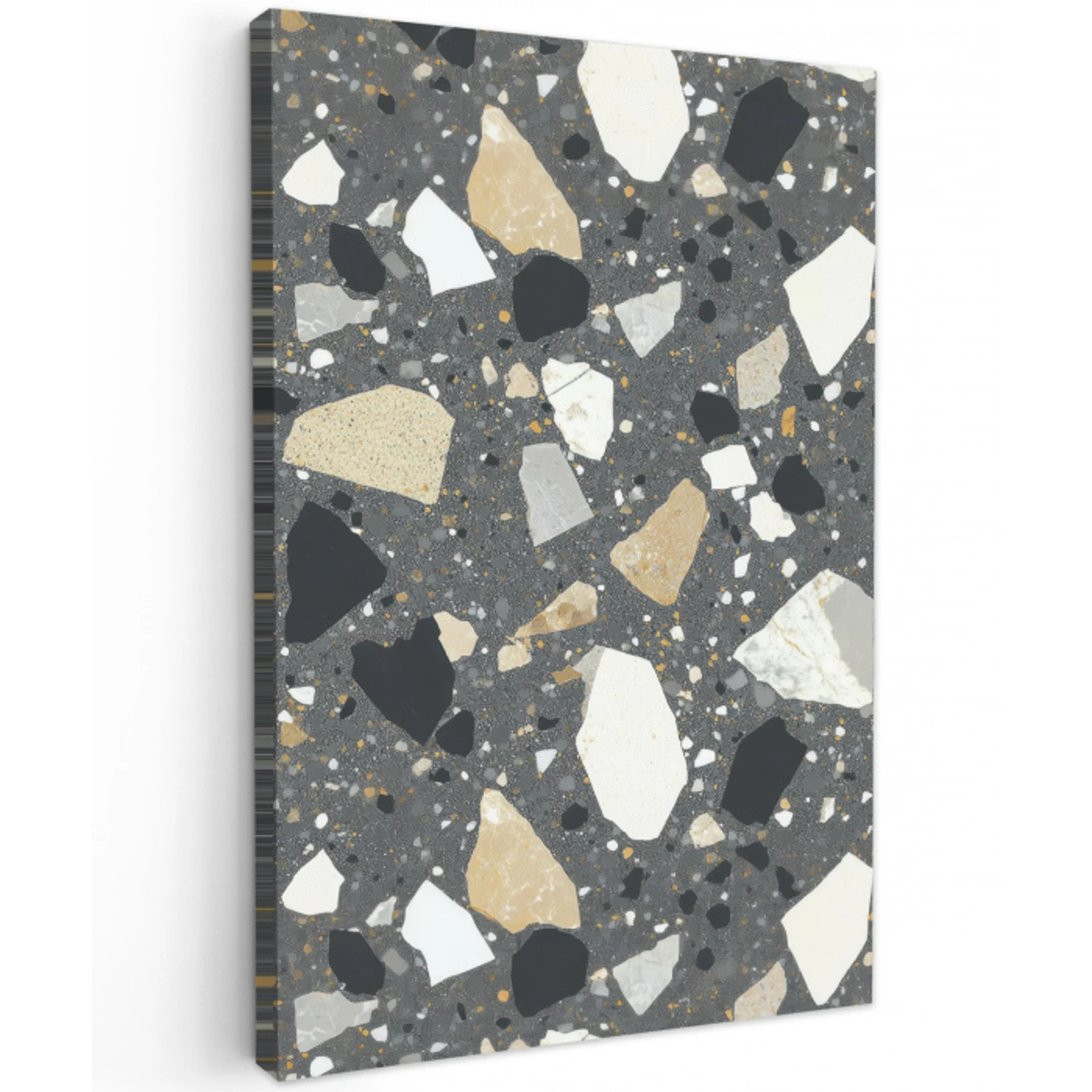 Terrazzo - Decoratie - Interieur - Stenen Tuinposter op houten frame 2 cm dik middel -3d