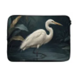 Reiger - Water - Natuur - Modern - Wit laptophoes neopreen klein -3d