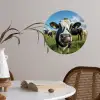Koe - Tong - Weide Wandcirkel behangsticker klein -sfeer3
