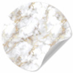 Gouden aders - Marmer - Wit Wandcirkel behangsticker klein 186 -3d