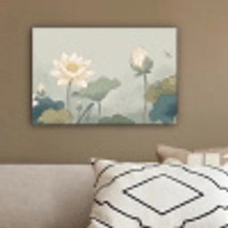 Lotus - Bloemen - Groen canvas 2cm klein -sfeer3