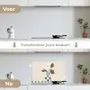Vaas - Geruit - Groen - Bloem keuken achterwand spatscherm klein -voor_na_NL