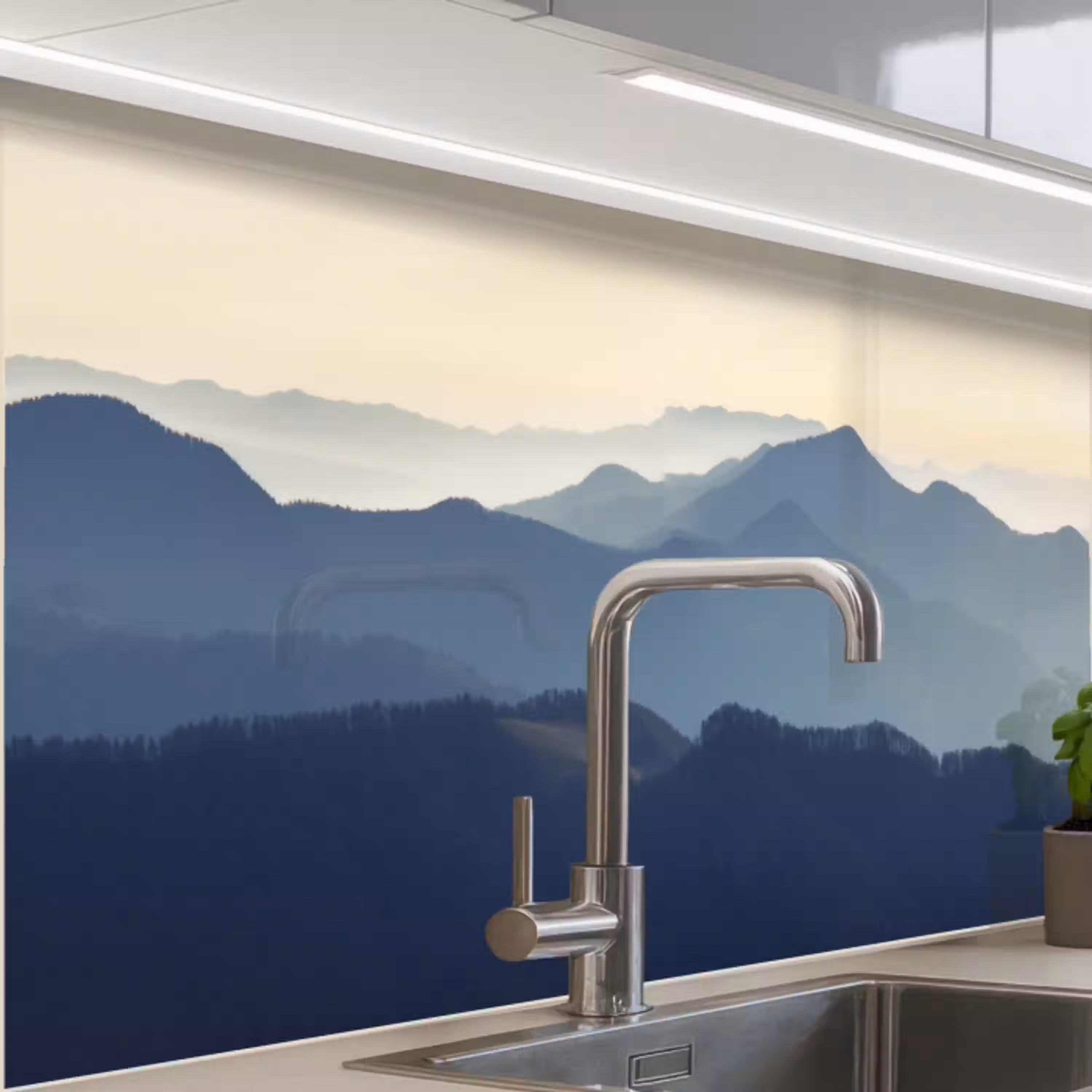 Landschap - Bergen - Groen - Natuur keuken achterwand 2 middel -zzzz3d_schuin