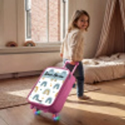 Patroon - Regenboog - Hartjes Kinderkoffer - Roze klein -sfeer1