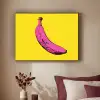 Banaan - Grafisch - Geel Textielframe zwart klein -sfeer1