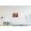 Kolibries - Bloemen - Groen - Roze textielposter latten blank klein -kinderkamer