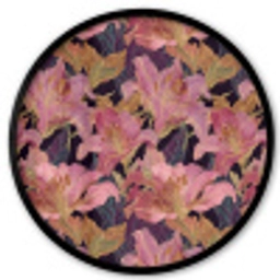 Lelies - Patroon - Roze - Goud Fotolijst rond zonder passe partout klein 856 -3d