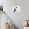 Illustratie - Blauw - Vogel tuinposter los doek klein -sfeer8