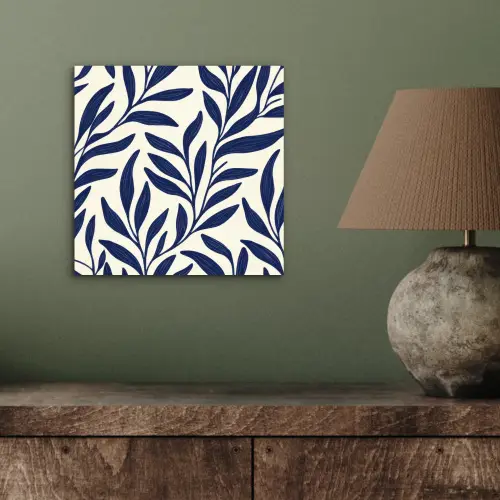 Bladeren - Klimop - Donkerblauw aluminium wit klein -sfeer2