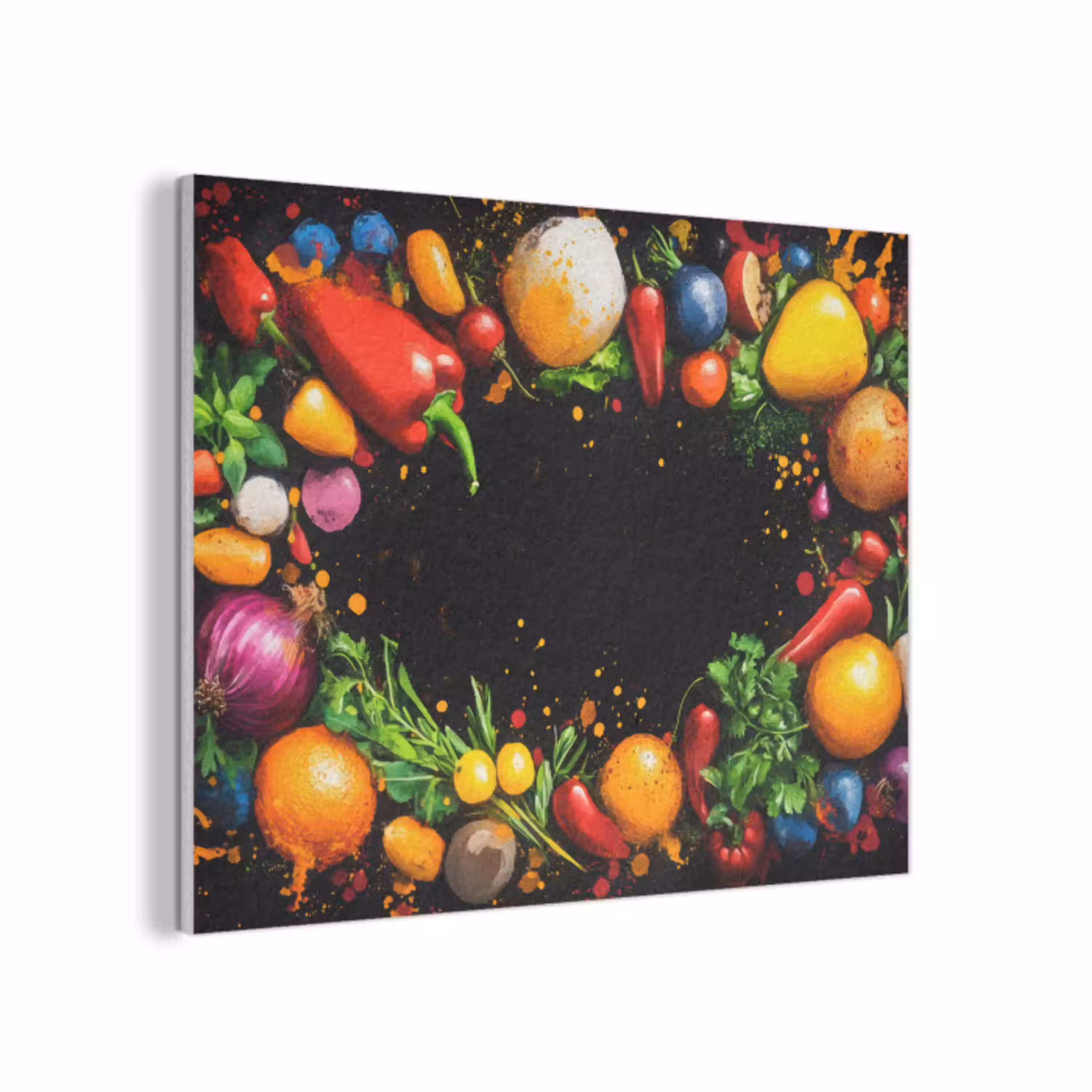 Groente - Graffiti - Kleurrijk - Koken - Abstract PET vilt klein -3d