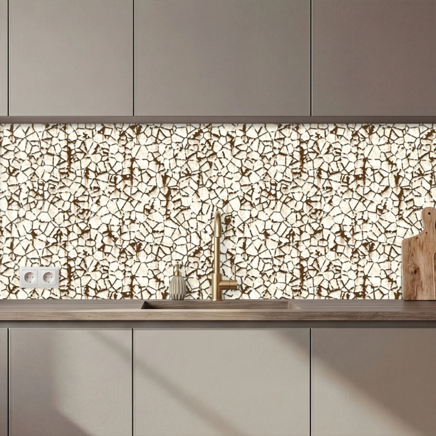 Kitchen splashback - Beige - Pattern - Rust - Paint | Kitchenyeah.co.uk
