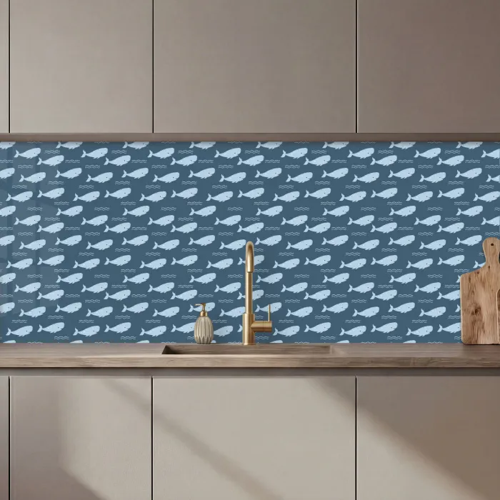 Klein - Oceaan - Golven - Blauw keuken achterwand 2 middel 871 zz_3dshopping