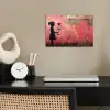 Graffiti - Meisje - Roze - Street art - Roos - Banksy poster papier klein -sfeer1