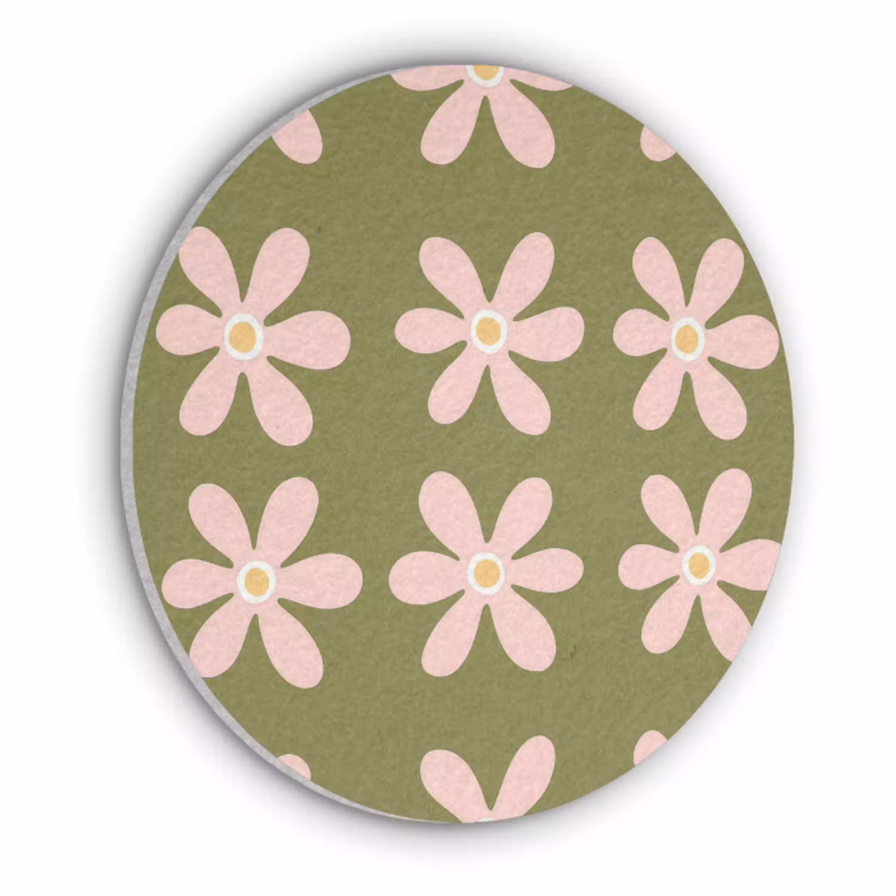 Bloem - Modern - Groen Akoestische PET Vilt - Rond klein 838 -3d