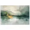 Groen - Modern - Abstract - Goud poster papier klein -3d
