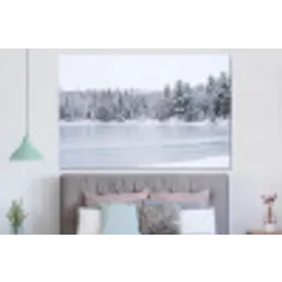 Meer - Dennen - IJs - Winter - Rustgevend forex 5mm xxl -slaapkamer