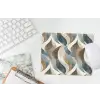 Abstract - Golven - Kleurrijk muismat rubber klein 262 -witbureau