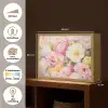 Bloemen - Roze - Botanisch - Kunst - Acrylverf Light Box met batterij (Wandlamp) middel -USP_websiteoverzichtNL