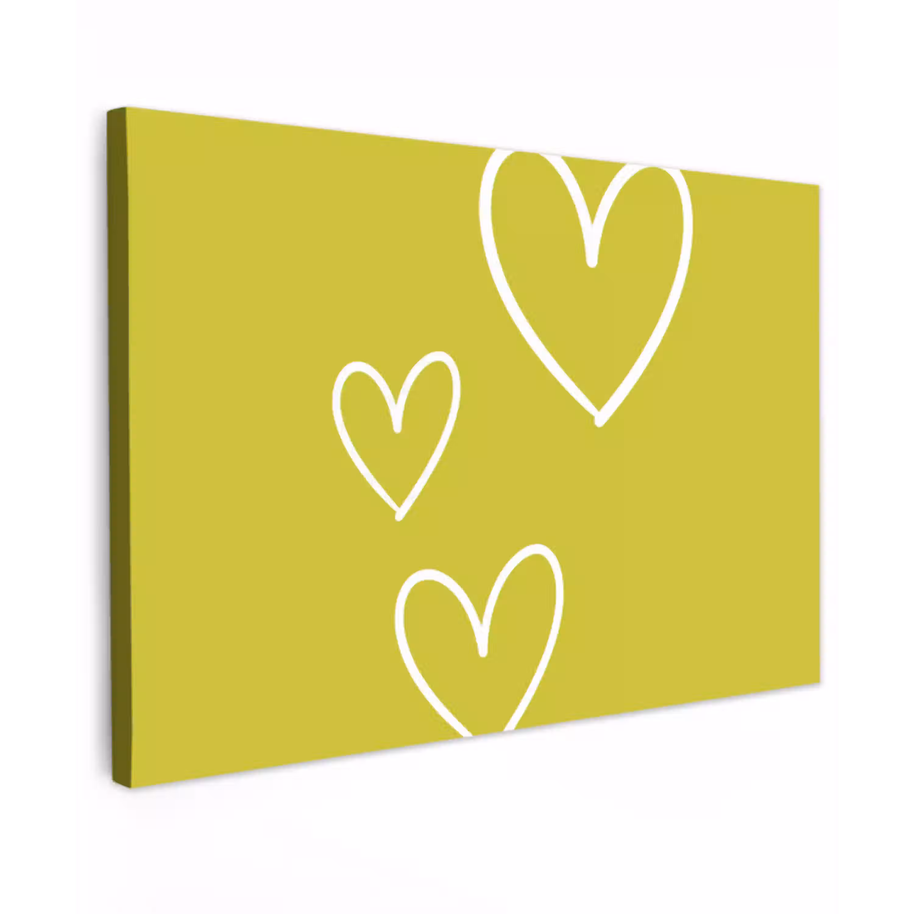 Groen - Hartjes - Wit canvas 2cm klein -z3d