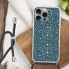 Terrazzo -  Patroon - Kleurrijk - Diep blauw Hoesje iPhone 16 Pro Max met koord klein 804 -sfeer4