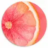 Grapefruit - Roze - Levendig Wandcirkel kunststof plaat 5mm dik klein -3d