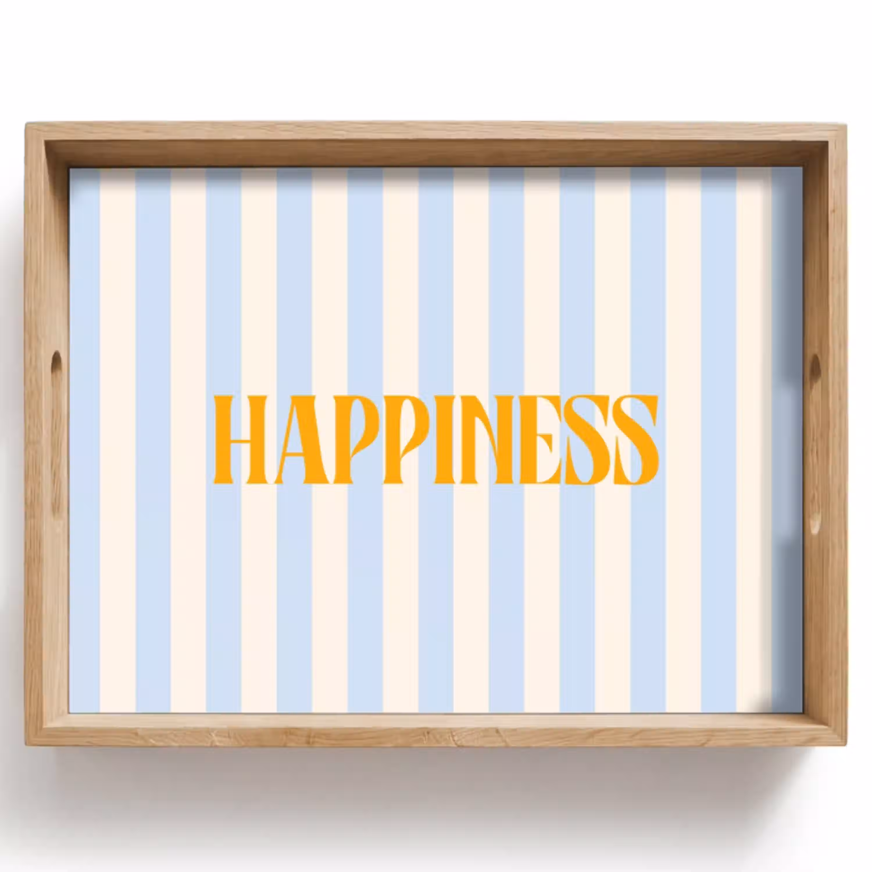 Oranje - Blauw - Strepen - Happiness Dienblad Rechthoek middel -z3d_shopping