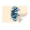Vissen - Minimalistisch - Blauw Muursticker klein -3d