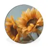 Zonnebloemen - Geel - Wazig Wandcirkel aluminium klein -3d
