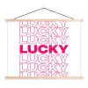 Lucky - Roze - Patroon textielposter latten blank klein -3d