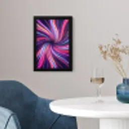 Abstract - Swirl - Futuristic - Neon fotolijst zwart zonder passe partout klein -sfeer4