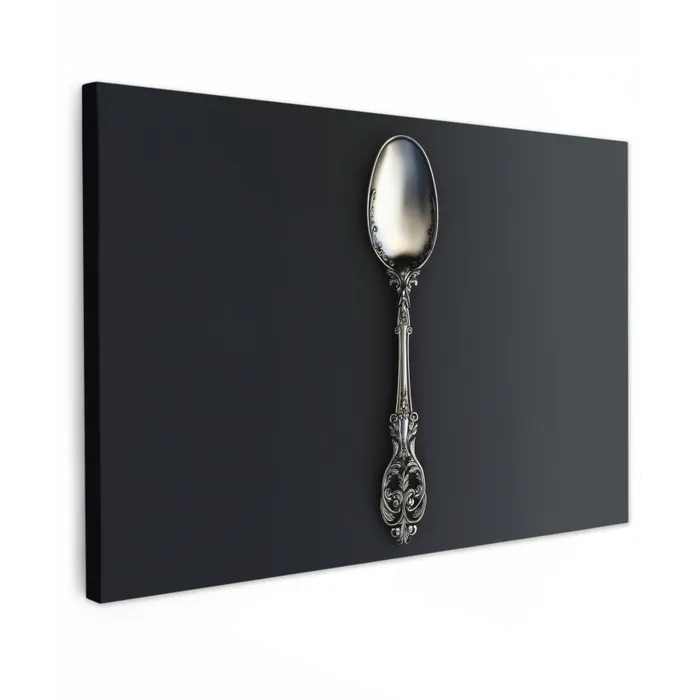 Lepel - Zilver - Metaal canvas 2cm klein -z3d