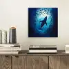 Walvis - Vissen - Donkerblauw aluminium wit klein -sfeer1