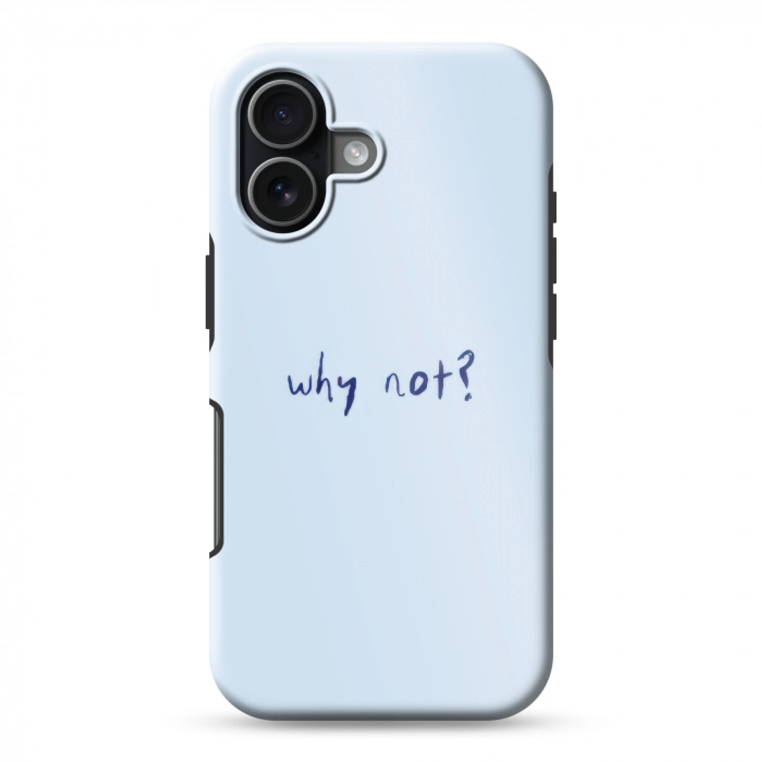 Why not - Blauw - Donker blauw - Quote Toughcase MagSafe Apple iPhone 17 klein -3d