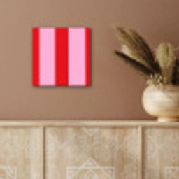 Strepen - Klassiek - Roze aluminium wit klein 46 -sfeer4