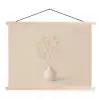 Vaas - Takken - Bloemetjes - Wit textielposter latten blank klein -3d