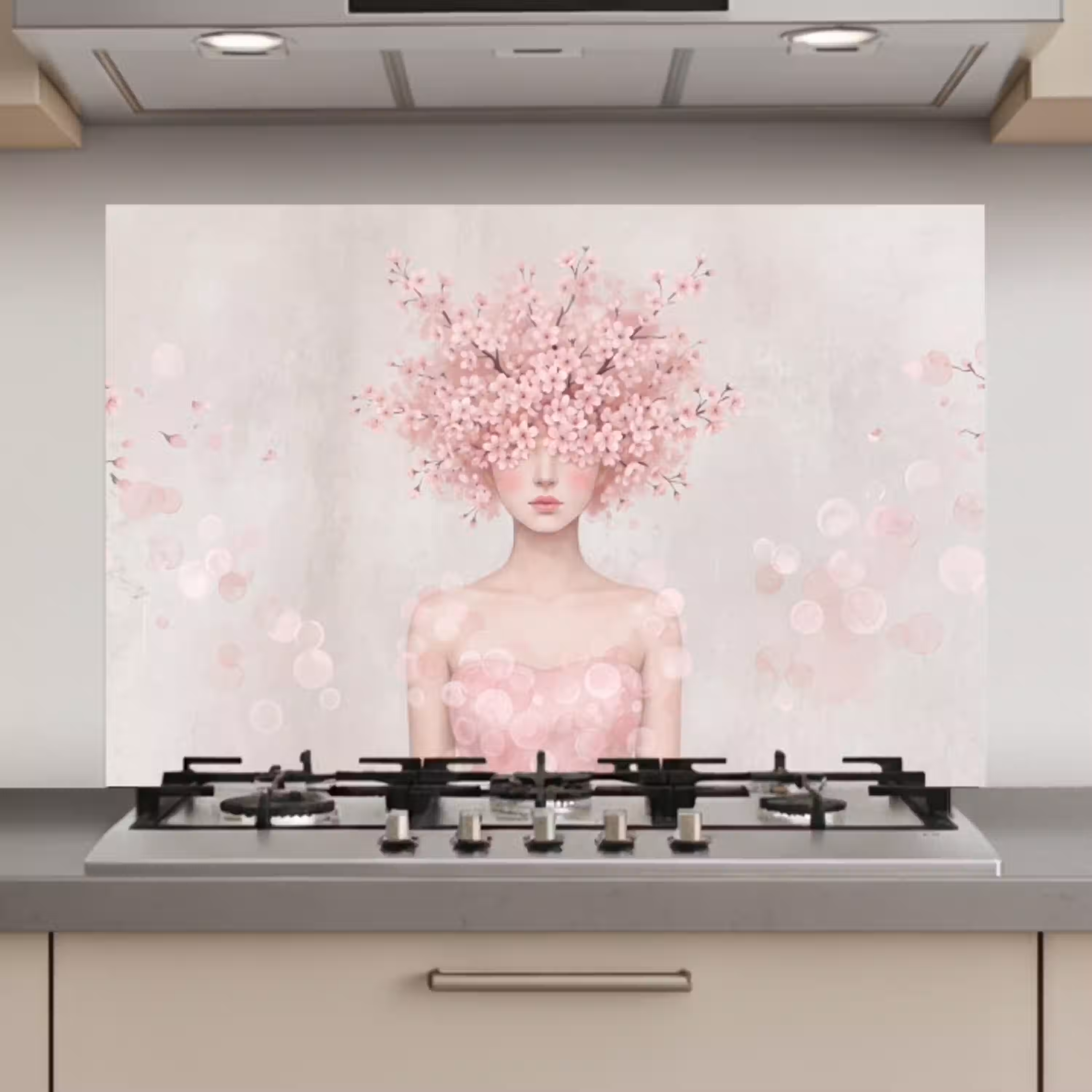Portret - Kersenbloesem - Roze keuken achterwand spatscherm klein -3d_website