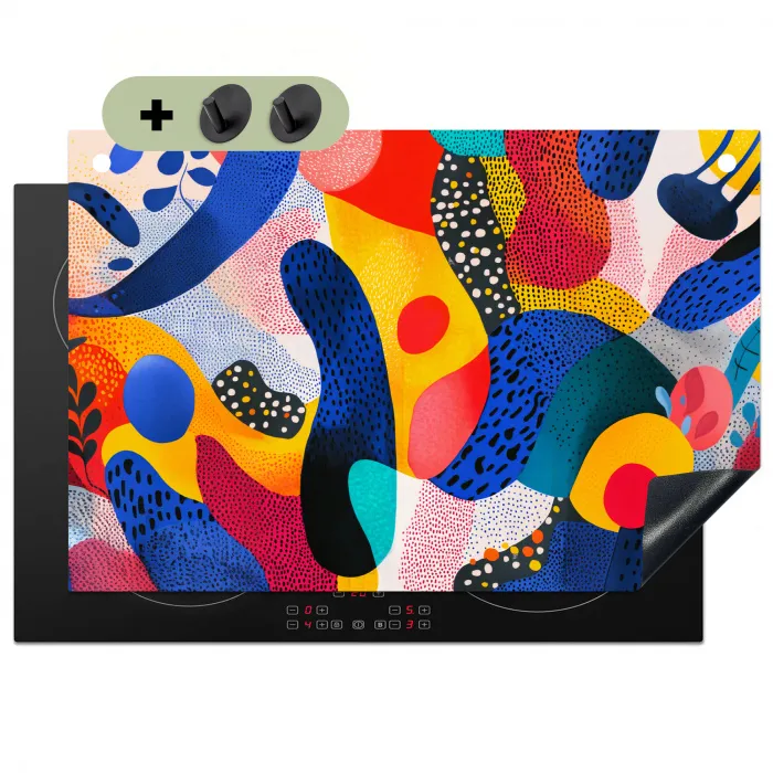 Vormen - Abstract - Stippels - Blauw Inductie beschemer met haakjes klein -3d
