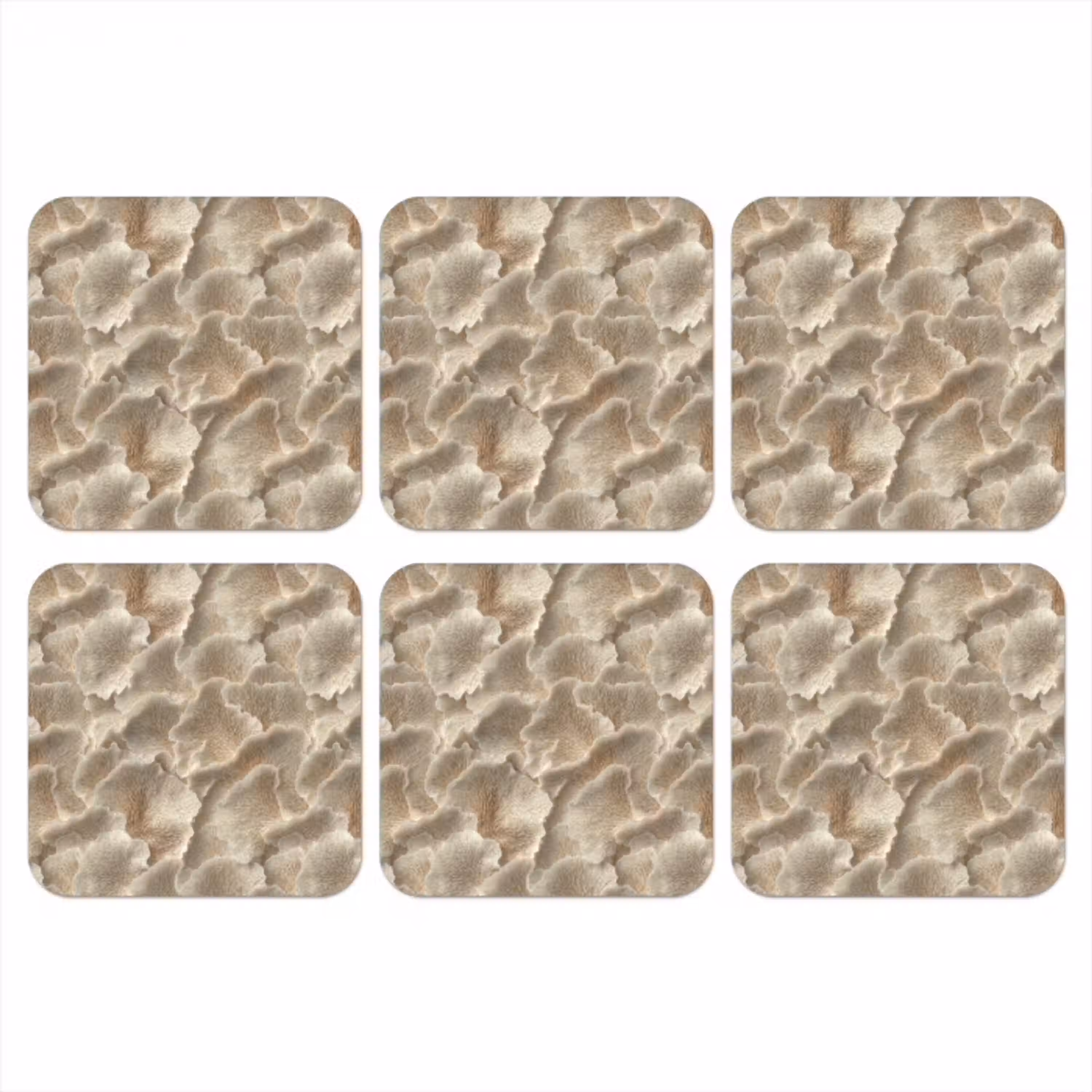 Waaierstructuren - Beige - Vezeltextuur onderzetter kurk middel 366 -3d