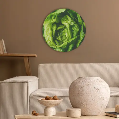 Groente - Sla - Groen Akoestische PET Vilt - Rond klein -sfeer1