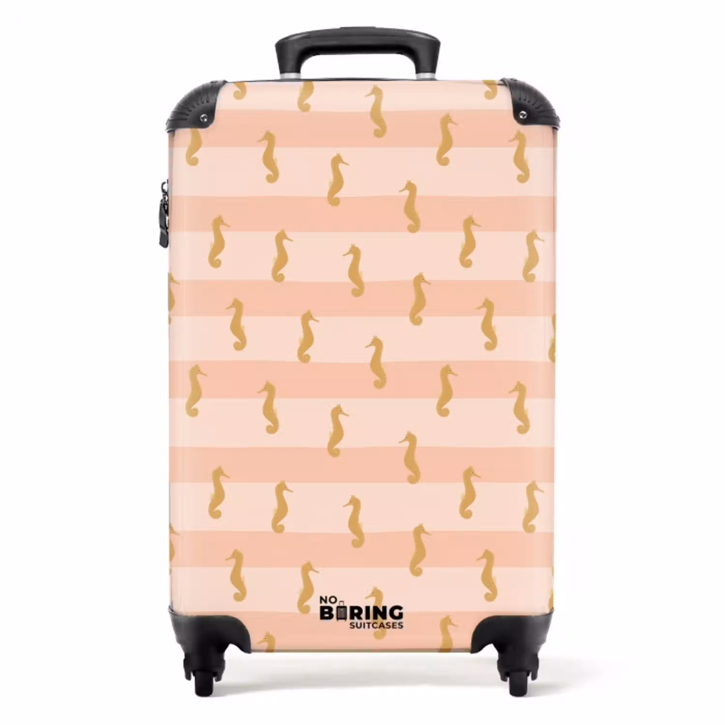 Zeepaard patroon roze NBS - Handbagage koffer - Kinderen Unisex middel -productfoto_recht