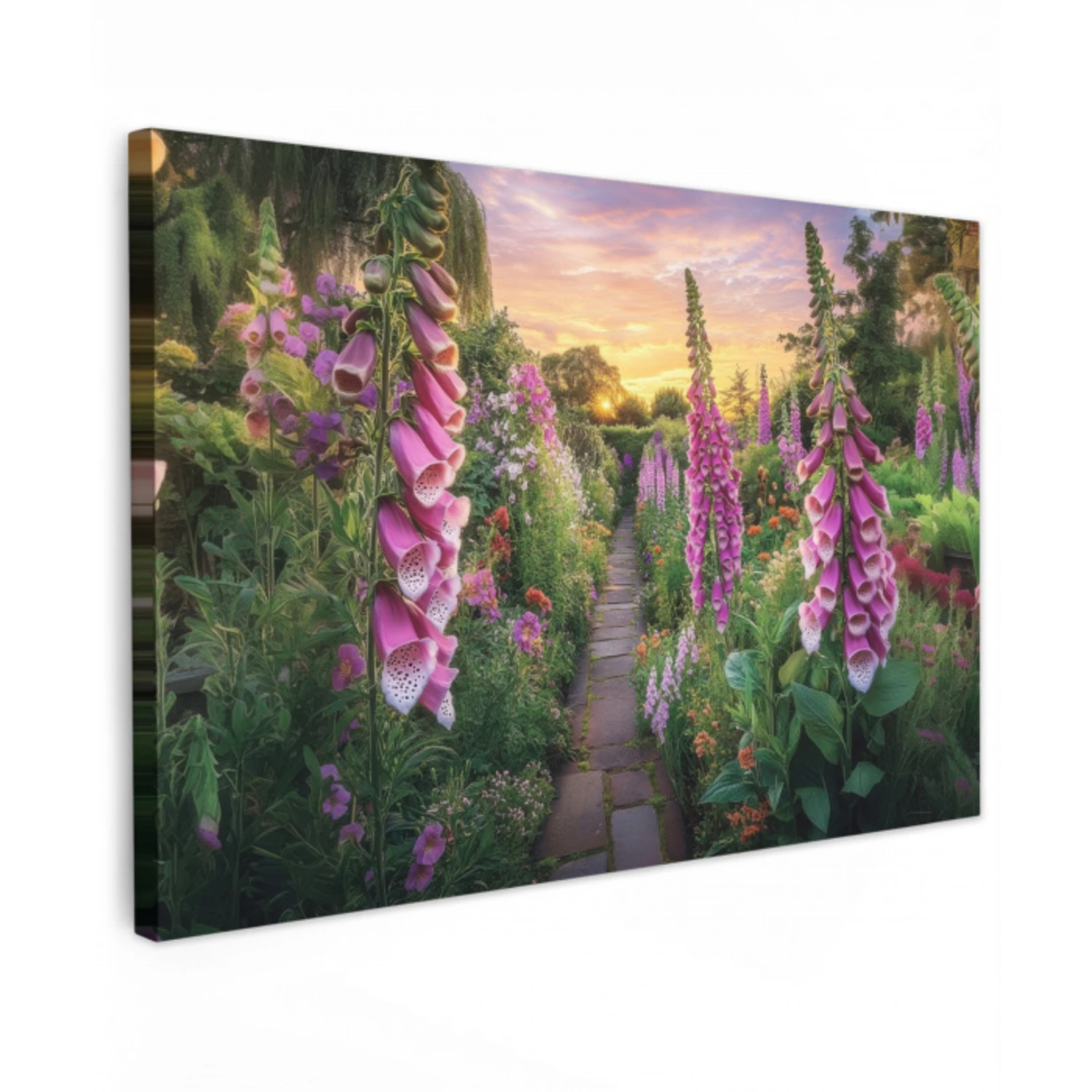 Vingerhoedskruid - Bloemen - Tuin Tuinposter op houten frame 2 cm dik klein -3d