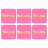 Roze - Groene Bonjour - art-deco onderzetter kurk middel -3d