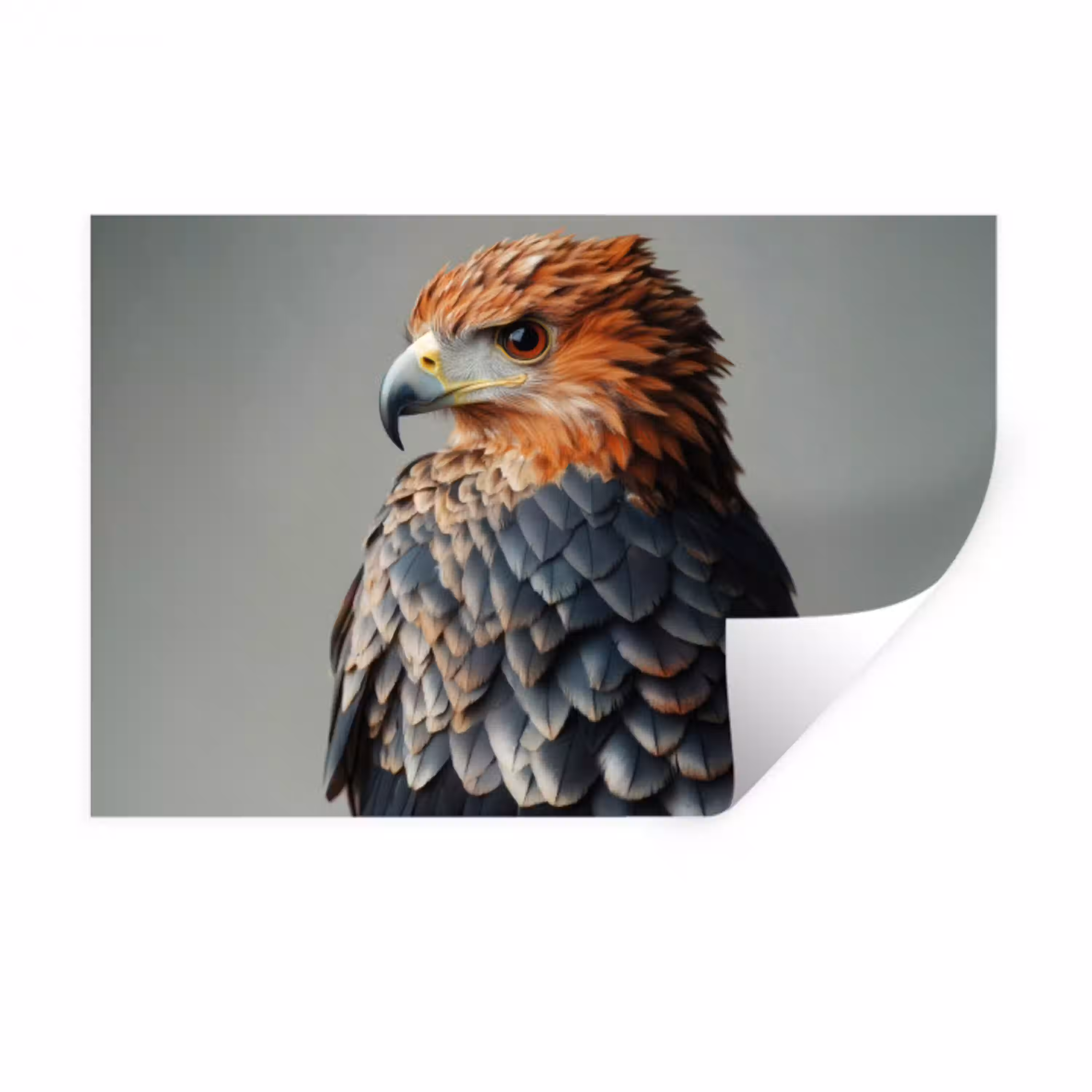 Vogel - Realistisch - Veren - Bruin Muursticker klein -3d