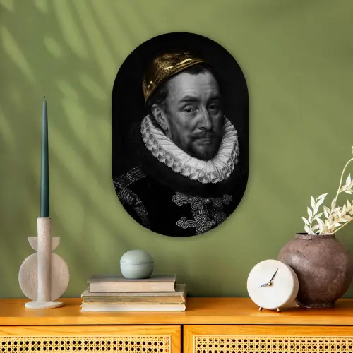 Willem van Oranje - Adriaen Thomasz - Goud Wandcirkel Ovaal Forex klein -sfeer2