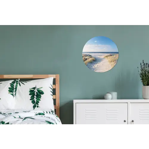 Duin - Meeuw - Strand - Zee - Zon Wandcirkel aluminium klein -slaapkamer